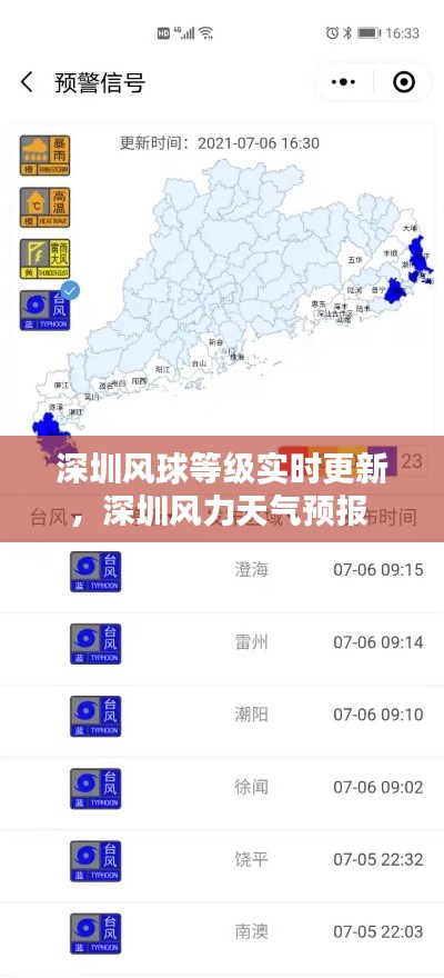 深圳风球等级实时更新，深圳风力天气预报 