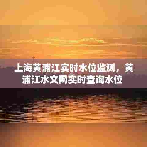 上海黄浦江实时水位监测,黄浦江水文网实时查询水位