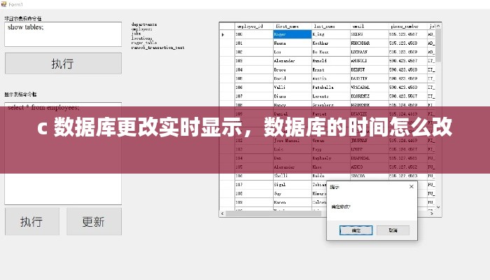 c 数据库更改实时显示，数据库的时间怎么改 