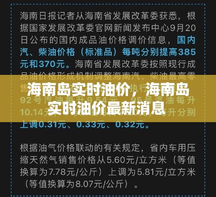 海南岛实时油价，海南岛实时油价最新消息 