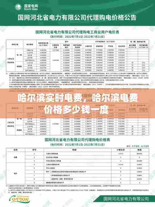 哈尔滨实时电费，哈尔滨电费价格多少钱一度 