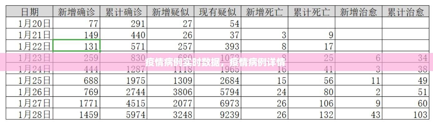 疫情病例实时数据，疫情病例详情 