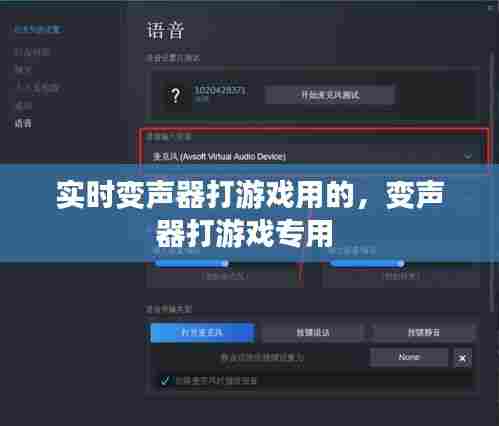 实时变声器打游戏用的,变声器打游戏专用