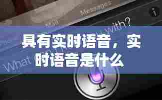 具有实时语音,实时语音是什么