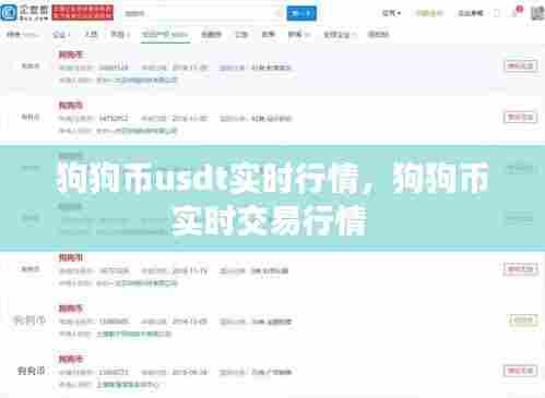 狗狗币usdt实时行情,狗狗币实时交易行情