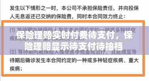 保险理赔实时付费待支付,保险理赔显示待支付待抽档