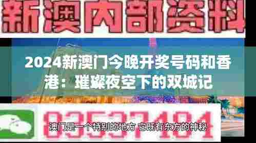 2024新澳门今晚开奖号码和香港:璀璨夜空下的双城记