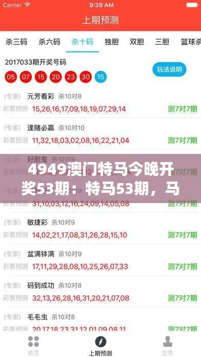 4949澳门特马今晚开奖53期：特马53期，马术爱好者的盛会