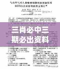 三肖必中三期必出资料：精准市场情报汇编