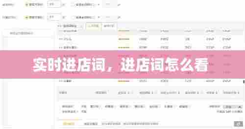实时进店词,进店词怎么看