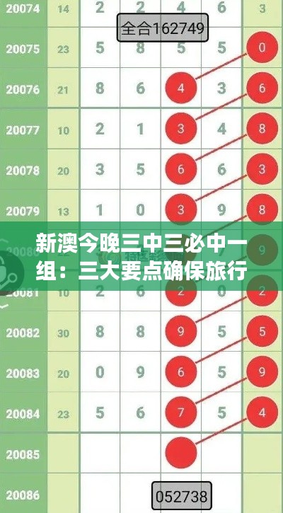 新澳今晚三中三必中一组:三大要点确保旅行安全