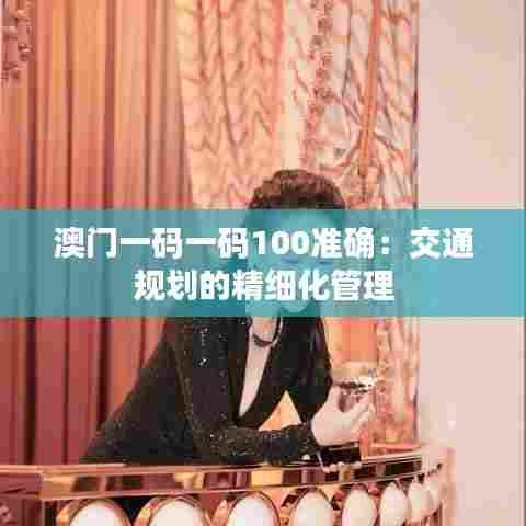 澳门一码一码100准确:交通规划的精细化管理
