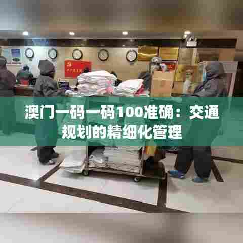 澳门一码一码100准确:交通规划的精细化管理