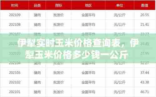 伊犁实时玉米价格查询表,伊犁玉米价格多少钱一公斤
