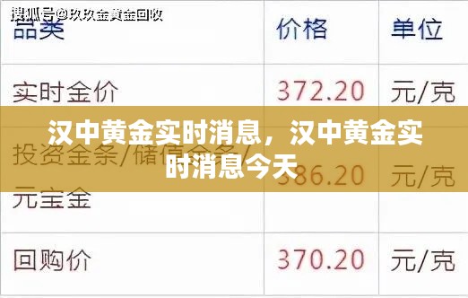 汉中黄金实时消息，汉中黄金实时消息今天 