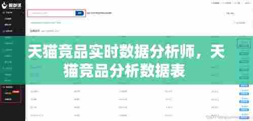 天猫竞品实时数据分析师，天猫竞品分析数据表 