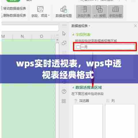 wps实时透视表,wps中透视表经典格式