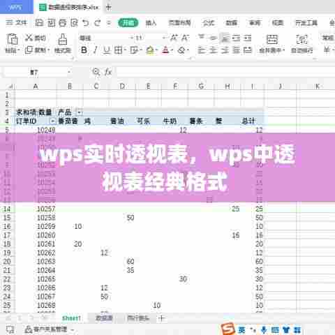 wps实时透视表,wps中透视表经典格式