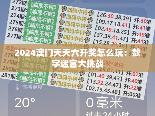 2024澳门天天六开奖怎么玩:数字迷宫大挑战
