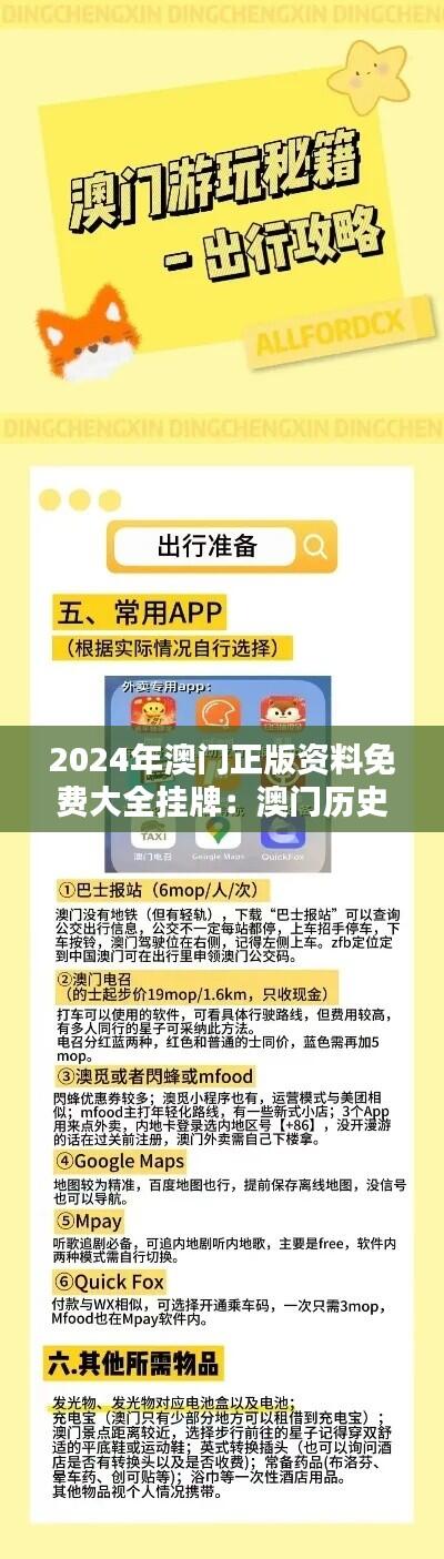 2024年澳门正版资料免费大全挂牌:澳门历史文学资源宝库
