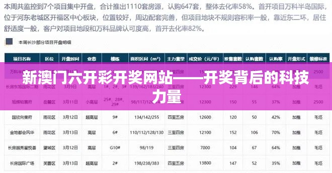 新澳门六开彩开奖网站——开奖背后的科技力量