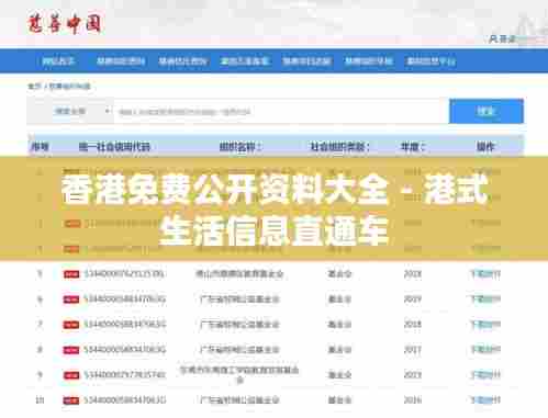 香港免费公开资料大全 - 港式生活信息直通车