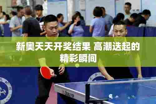 新奥天天开奖结果 高潮迭起的精彩瞬间