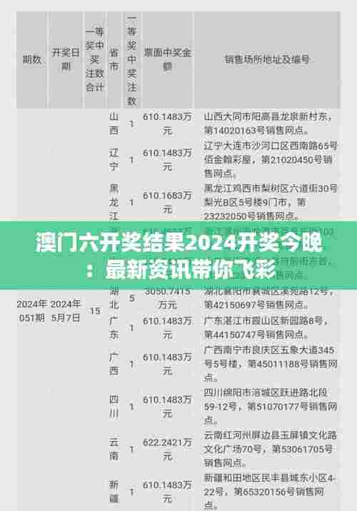 澳门六开奖结果2024开奖今晚:最新资讯带你飞彩