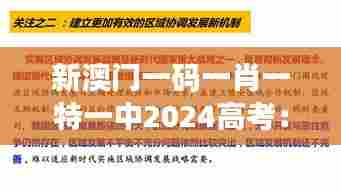 新澳门一码一肖一特一中2024高考:探索多元智能学习新路径