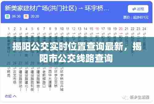 揭阳公交实时位置查询最新，揭阳市公交线路查询 