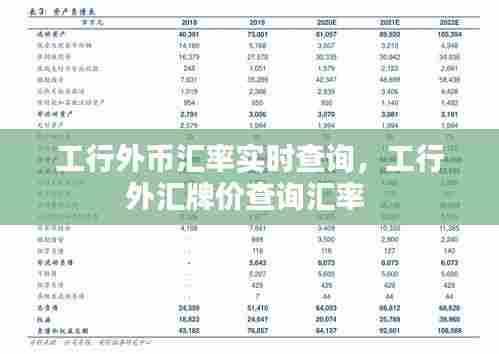 工行外币汇率实时查询,工行外汇牌价查询汇率