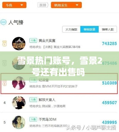 雪景热门账号,雪景2号还有出售吗