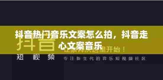 抖音热门音乐文案怎么拍,抖音走心文案音乐