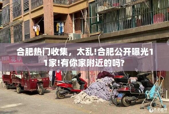 合肥热门收集，太乱!合肥公开曝光11家!有你家附近的吗? 