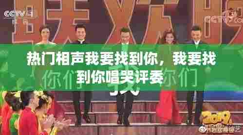 热门相声我要找到你，我要找到你唱哭评委 