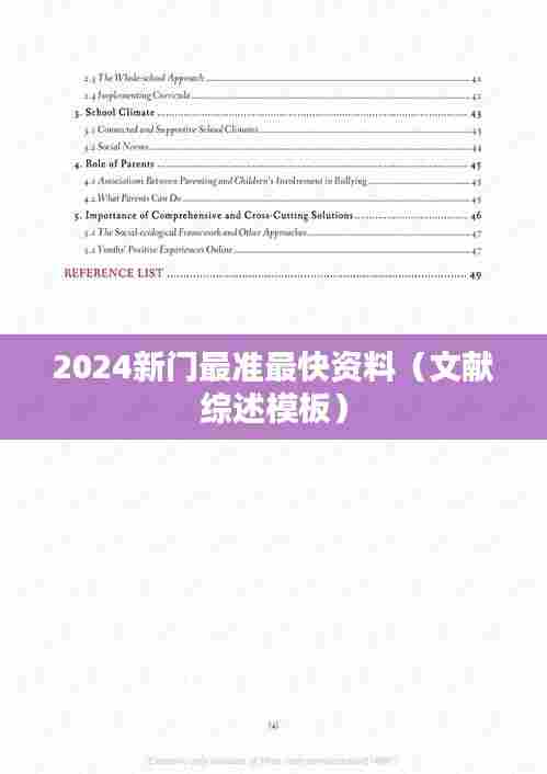2024新门最准最快资料（文献综述模板）