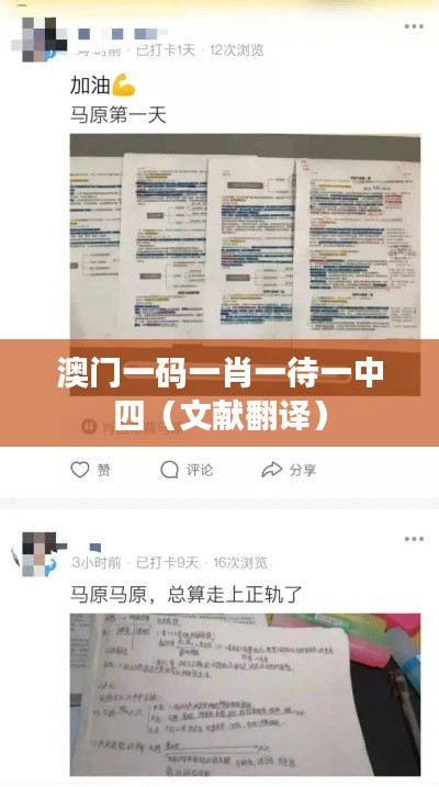 澳门一码一肖一待一中四(文献翻译)
