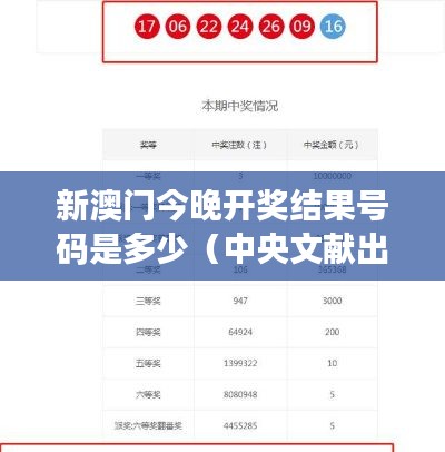 新澳门今晚开奖结果号码是多少（中央文献出版社）