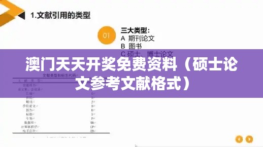 澳门天天开奖免费资料(硕士论文参考文献格式)