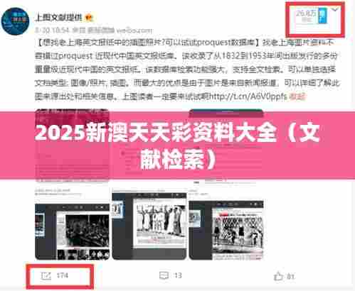 2025新澳天天彩资料大全（文献检索）