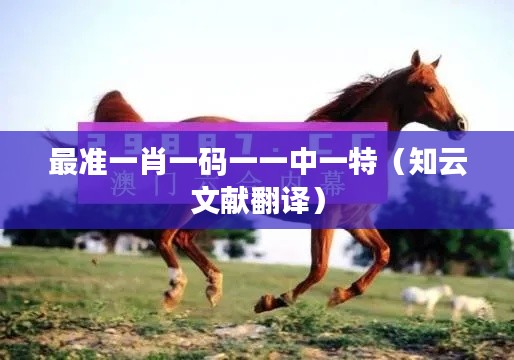 最准一肖一码一一中一特（知云文献翻译）