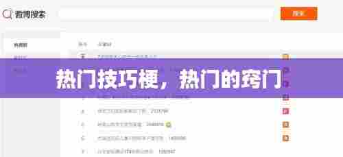 热门技巧梗,热门的窍门