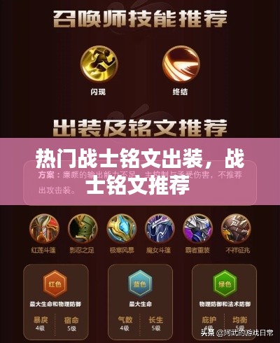 热门战士铭文出装,战士铭文推荐