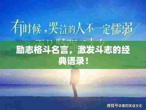 励志格斗名言,激发斗志的经典语录!