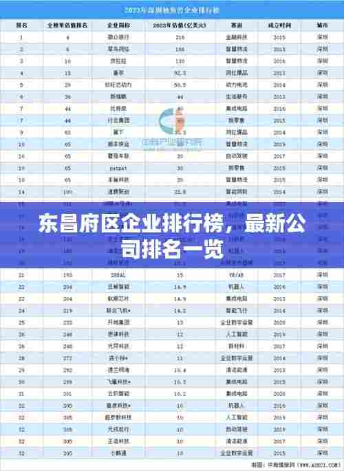 东昌府区企业排行榜，最新公司排名一览