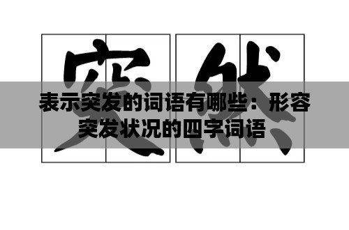 表示突发的词语有哪些:形容突发状况的四字词语