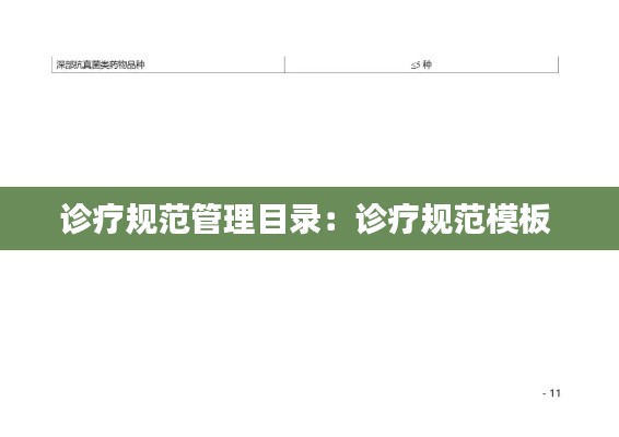 诊疗规范管理目录:诊疗规范模板