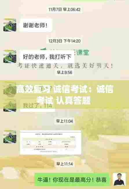 高效复习 诚信考试：诚信考试 认真答题 