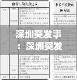 深圳突发事:深圳突发事件总体应急预案