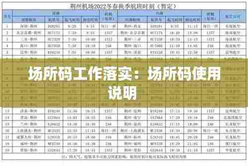 场所码工作落实：场所码使用说明 